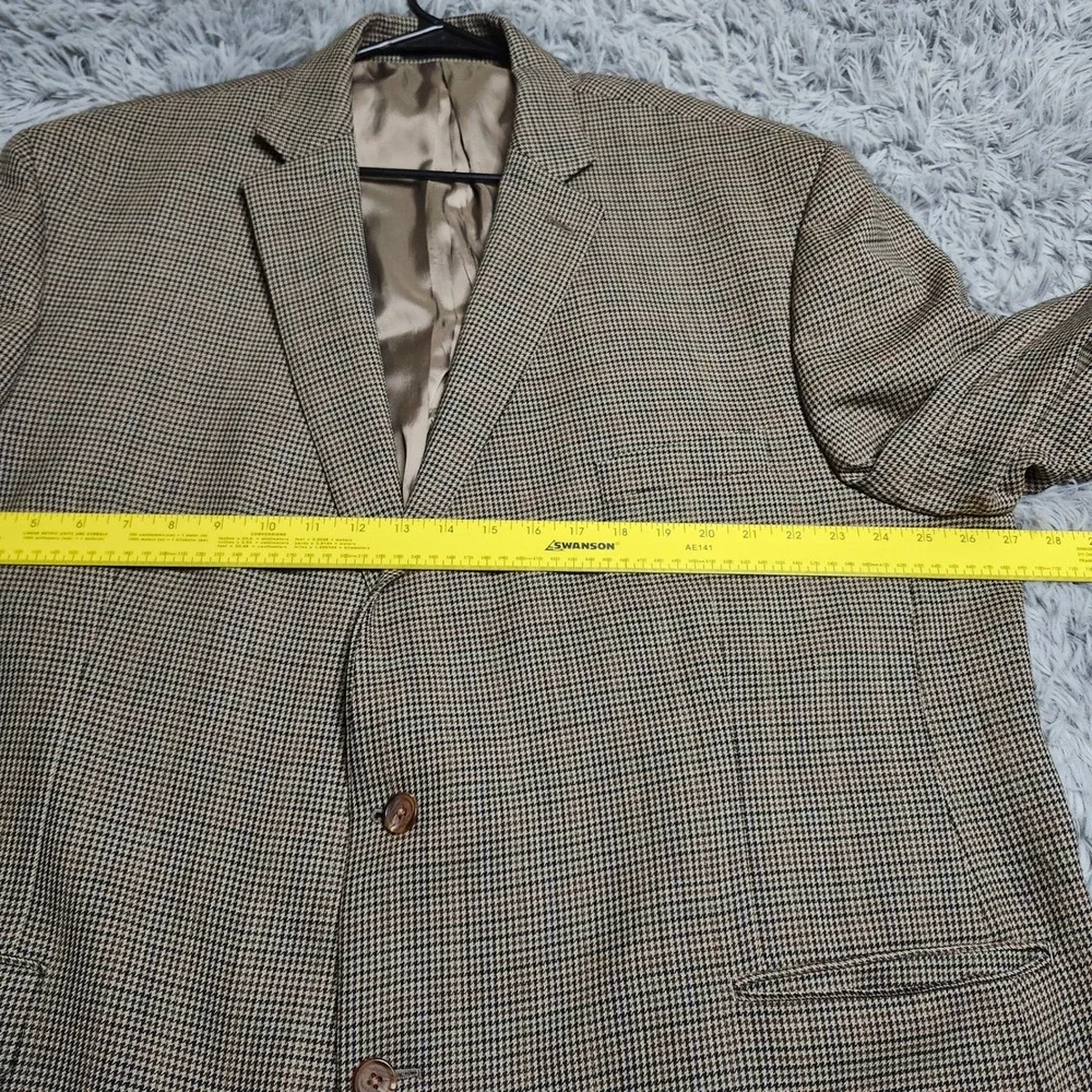 Lauren Ralph Lauren Blazer Mens 54R Brown Houndstooth 100% Wool Sport Coat Suit